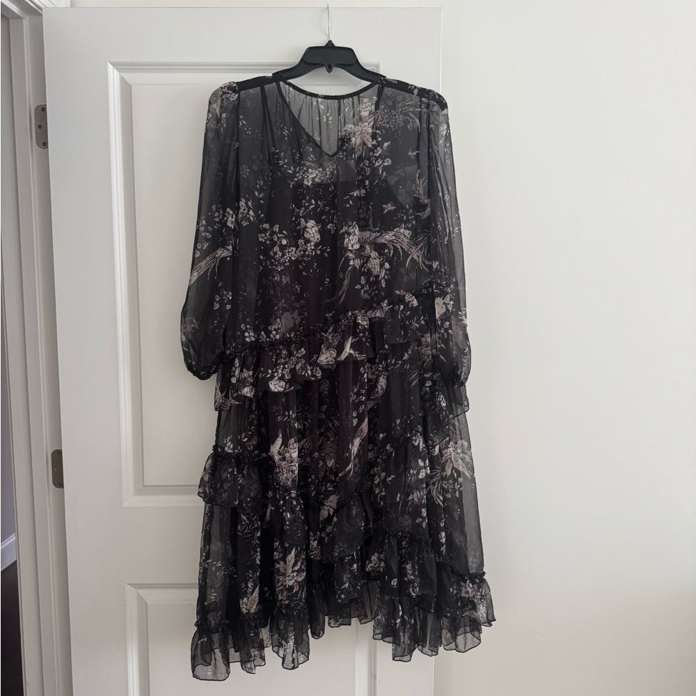 Floral Black Mesh Dress